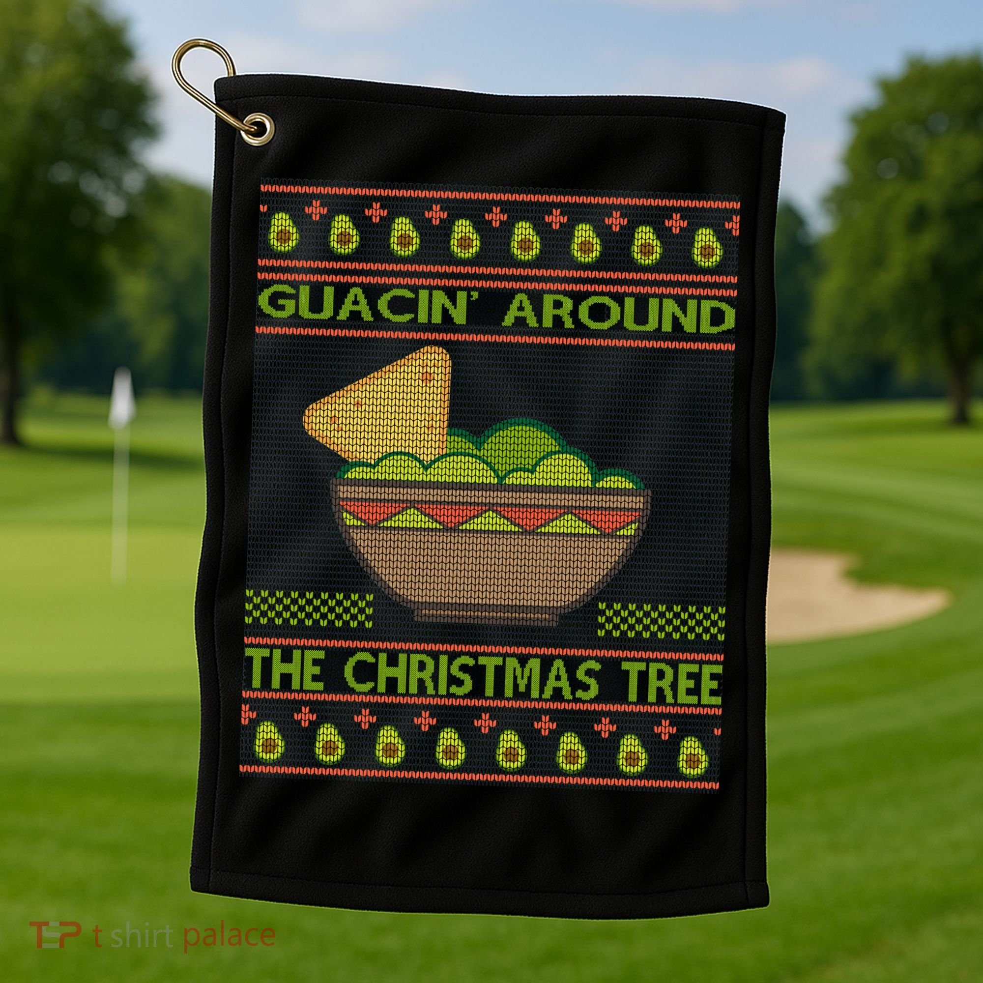 Guacin' Around The Christmas Tree Golf Towel