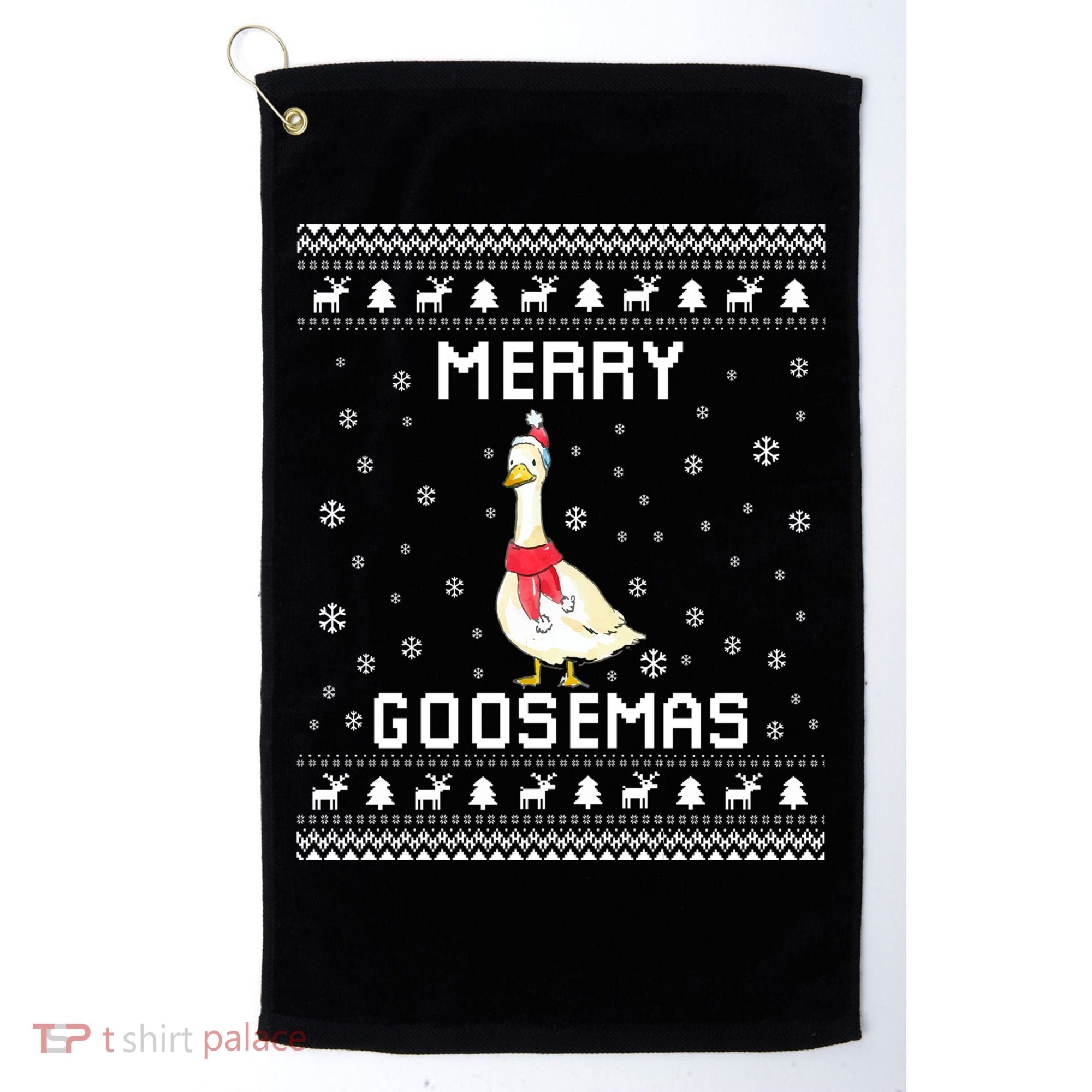 Geese Ugly Christmas Sweater Geese Lover Holiday Present Cool Gift Golf Towel