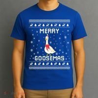 Geese Ugly Christmas Sweater Geese Lover Holiday Present Cool Gift T-Shirt thumb 3
