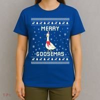 Geese Ugly Christmas Sweater Geese Lover Holiday Present Cool Gift T-Shirt thumb 4