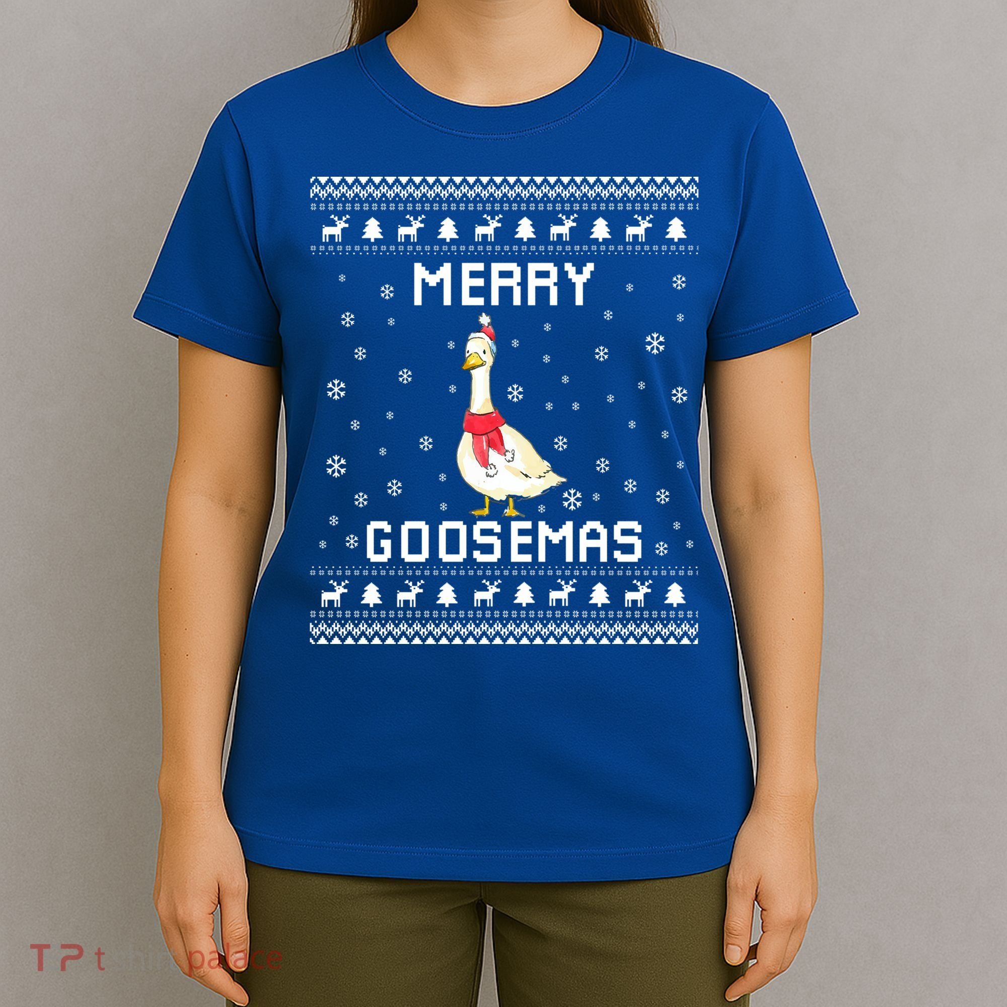 Geese Ugly Christmas Sweater Geese Lover Holiday Present Cool Gift T-Shirt