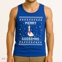 Geese Ugly Christmas Sweater Geese Lover Holiday Present Cool Gift Tank Top thumb 3