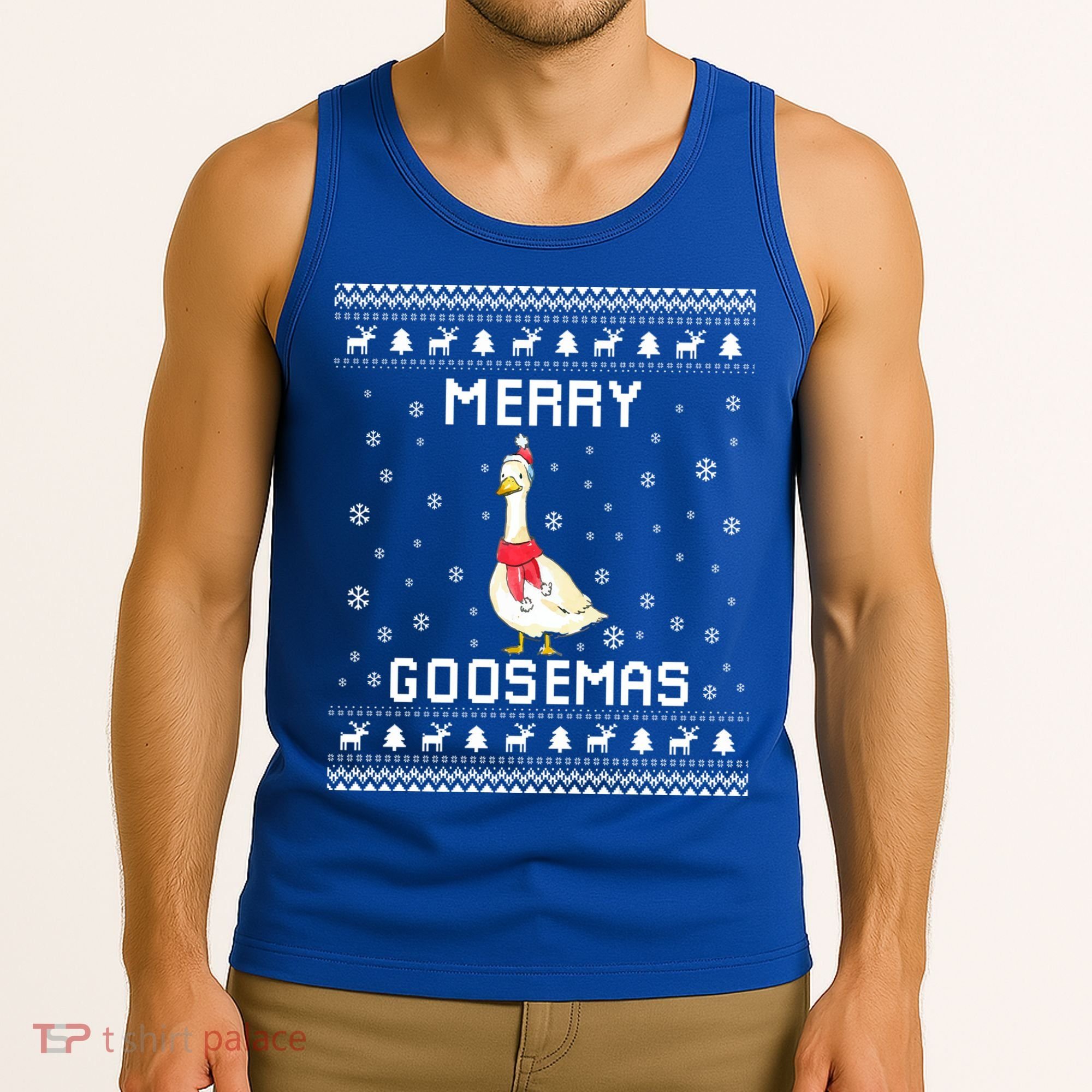 Geese Ugly Christmas Sweater Geese Lover Holiday Present Cool Gift Tank Top