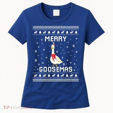 Geese Ugly Christmas Sweater Geese Lover Holiday Present Cool Gift Women's T-Shirt