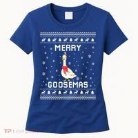 Geese Ugly Christmas Sweater Geese Lover Holiday Present Cool Gift Women's T-Shirt thumb 0