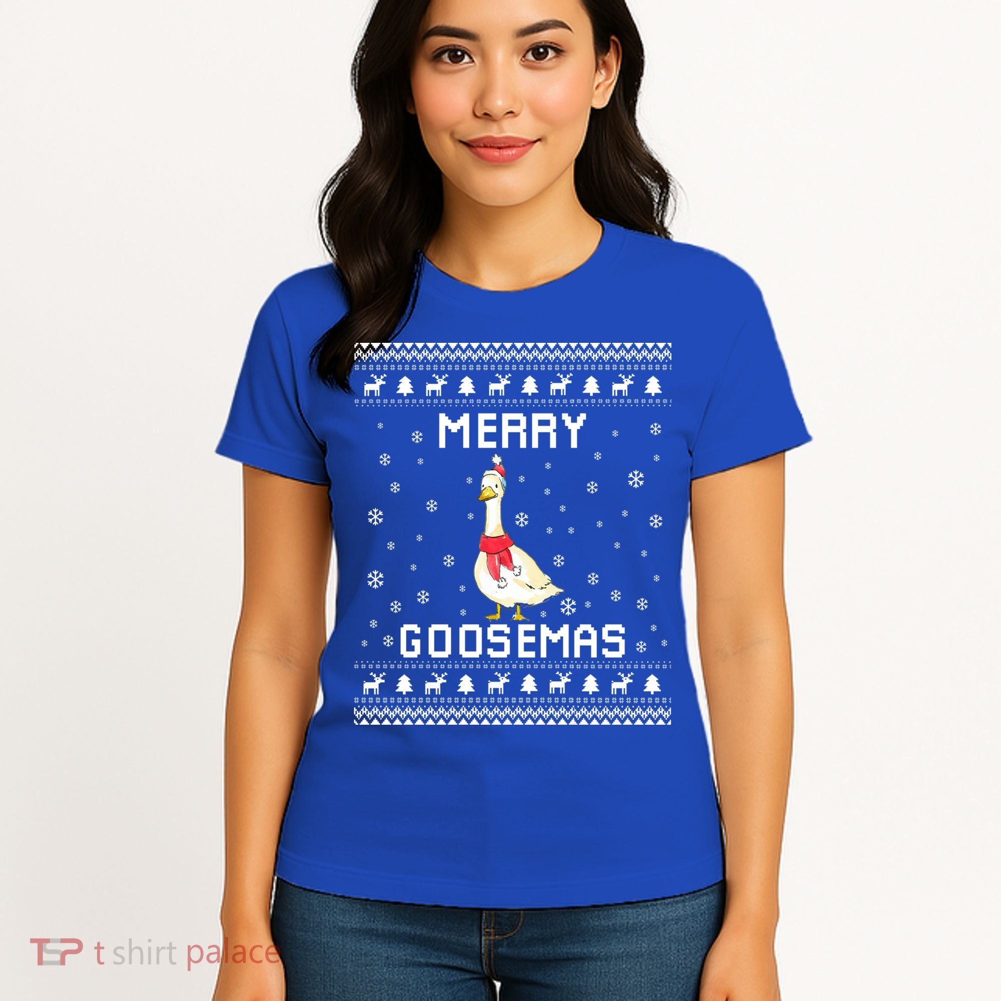 Geese Ugly Christmas Sweater Geese Lover Holiday Present Cool Gift Women's T-Shirt
