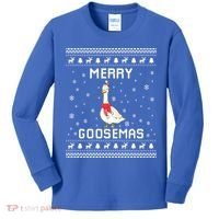 Geese Ugly Christmas Sweater Geese Lover Holiday Present Cool Gift Kids Long Sleeve Shirt thumb 0