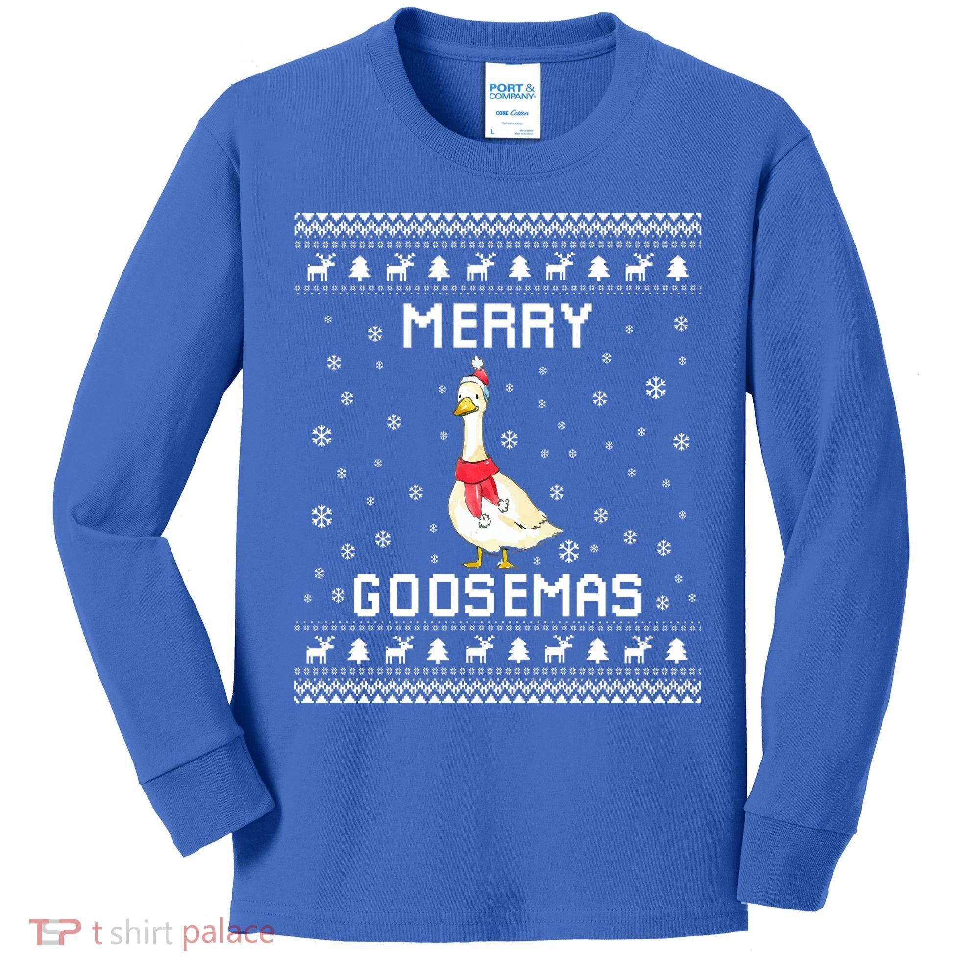 Geese Ugly Christmas Sweater Geese Lover Holiday Present Cool Gift Kids Long Sleeve Shirt