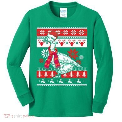 Goose Ugly Christmas Kids Long Sleeve Shirt