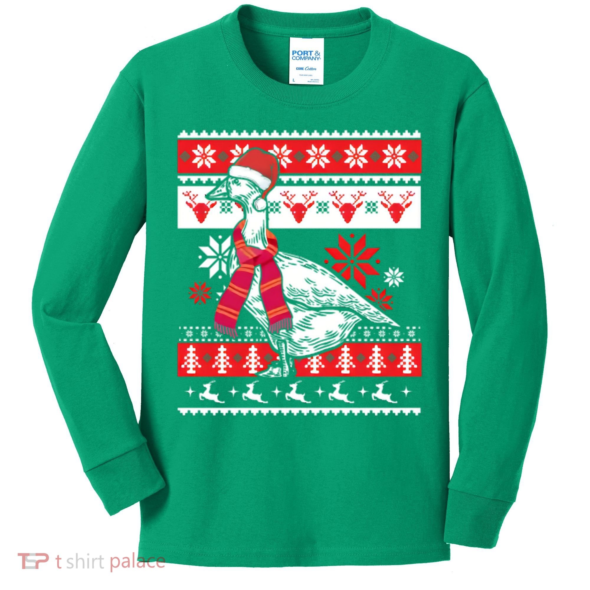 Goose Ugly Christmas Kids Long Sleeve Shirt