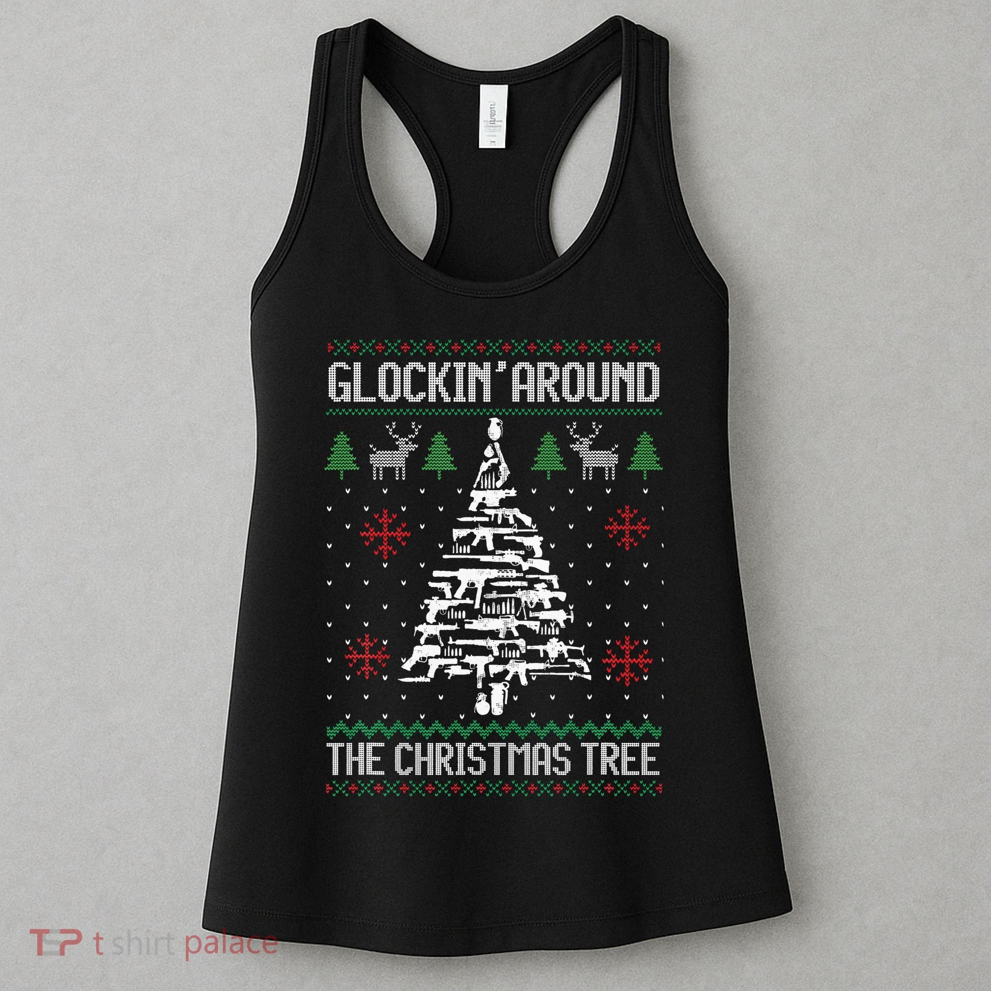 Guns Ugly Christmas Sweaters For Gun Lovers Women's Tank Top