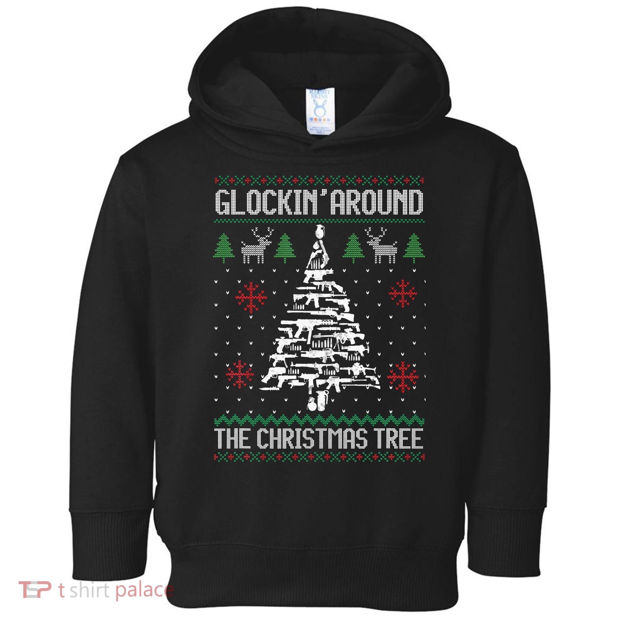 Guns Ugly Christmas Sweaters For Gun Lovers Toddler Hoodie