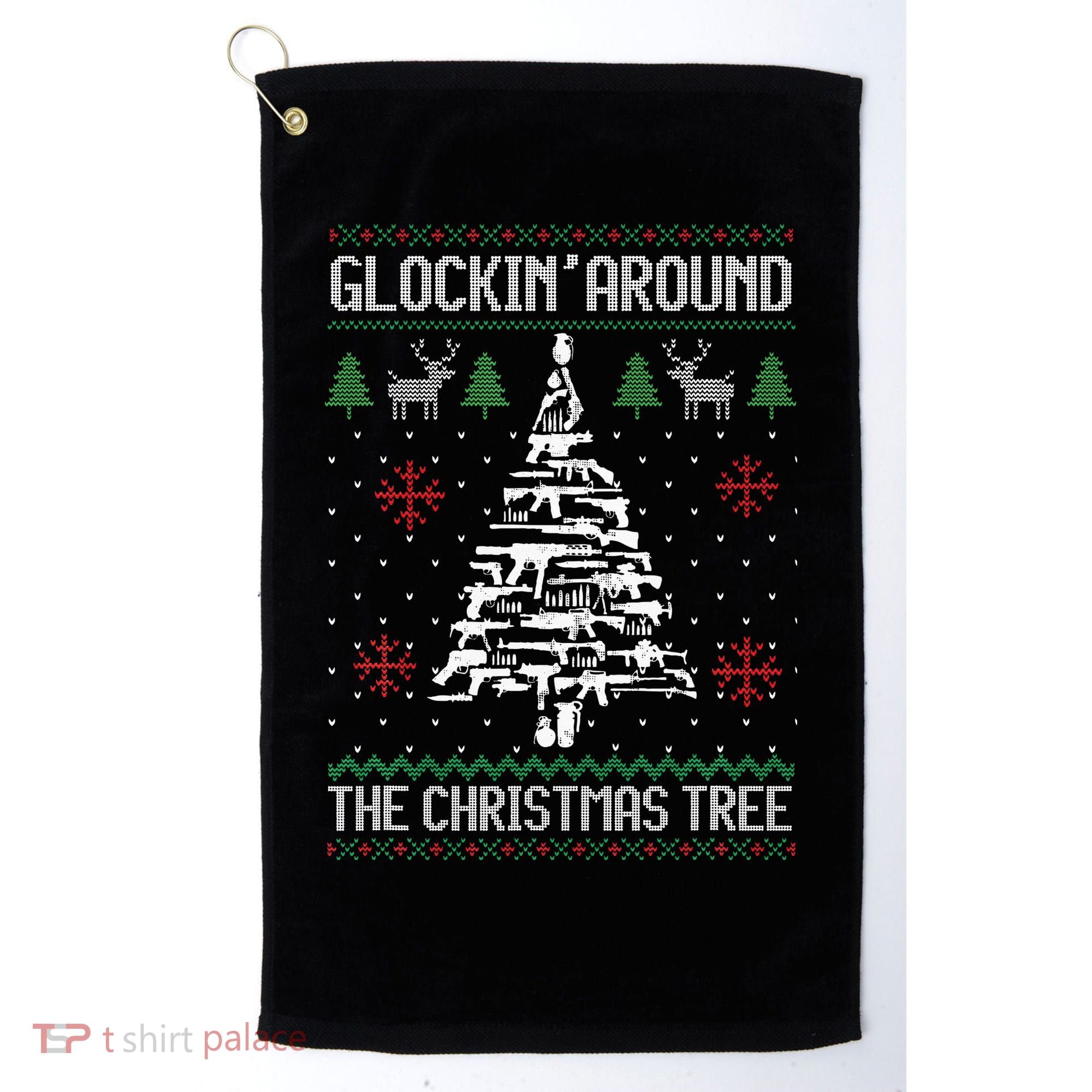 Guns Ugly Christmas Sweaters For Gun Lovers Golf Towel