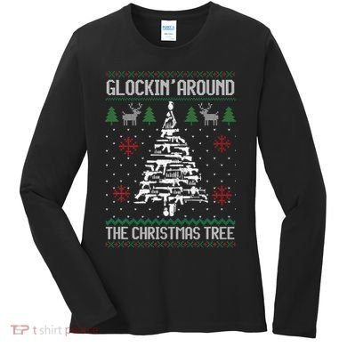 Guns Ugly Christmas Sweaters For Gun Lovers Women's Long Sleeve Shirt