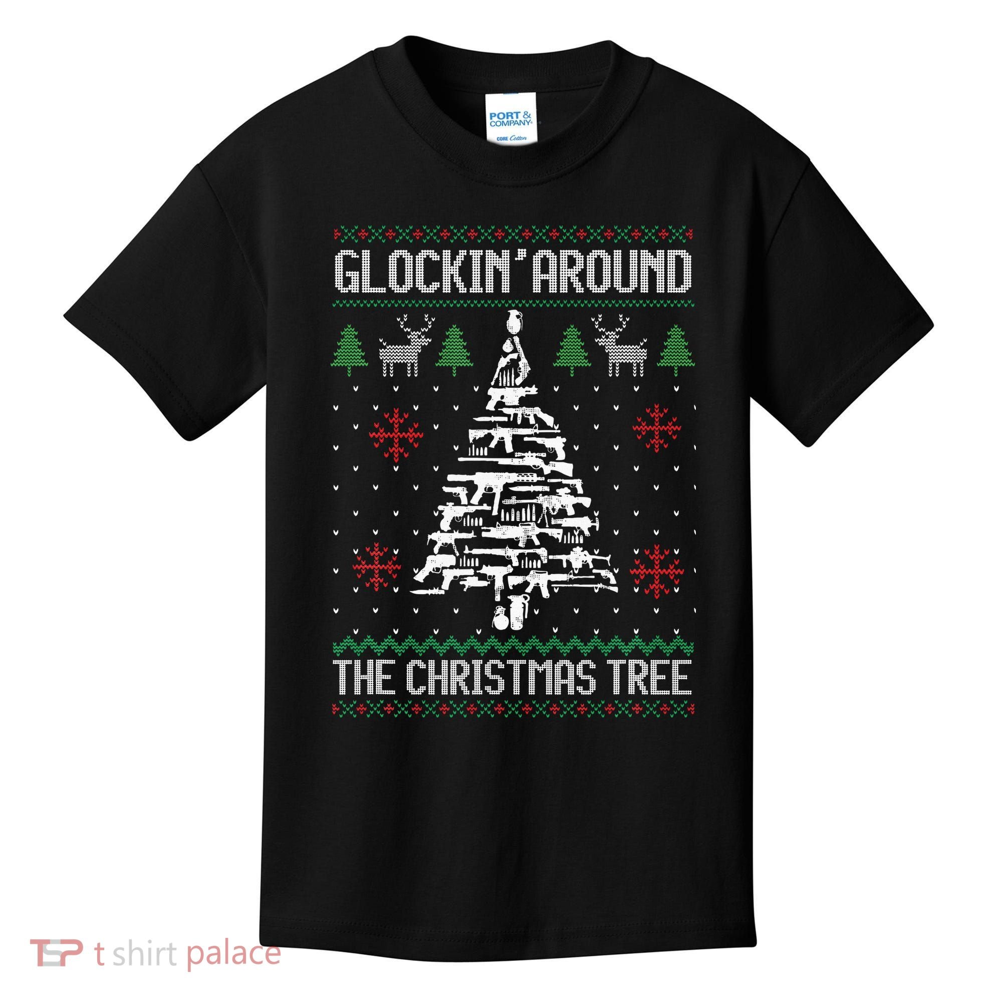 Guns Ugly Christmas Sweaters For Gun Lovers Kids T-Shirt