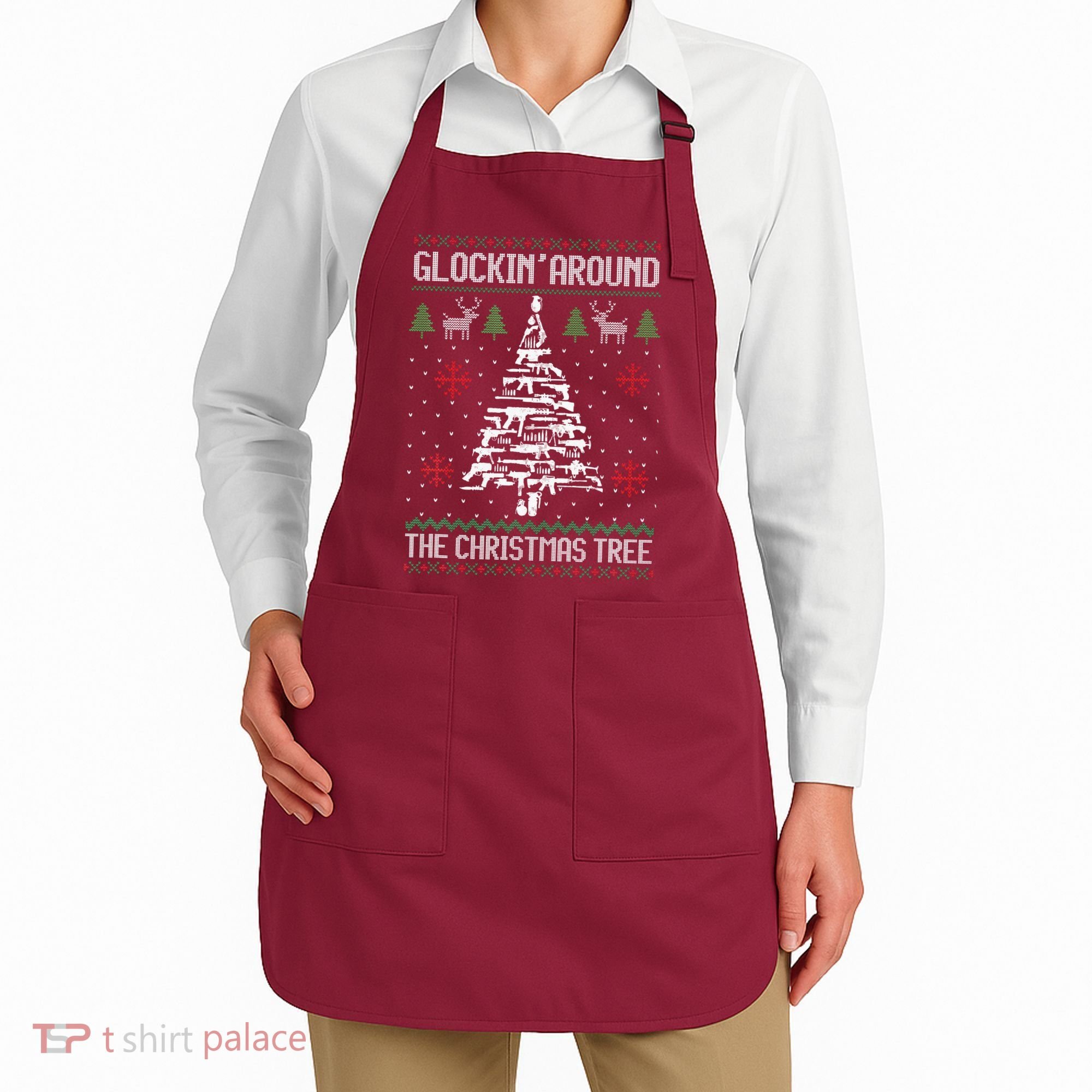 Guns Ugly Christmas Sweaters For Gun Lovers Apron
