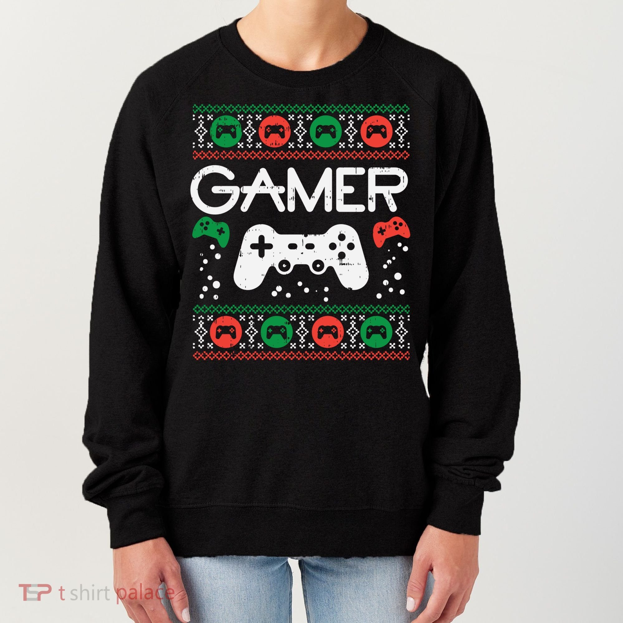 Gamer Ugly Christmas Sweater Retro Video Game Xmas Boys Gift Women's Sweatshirt