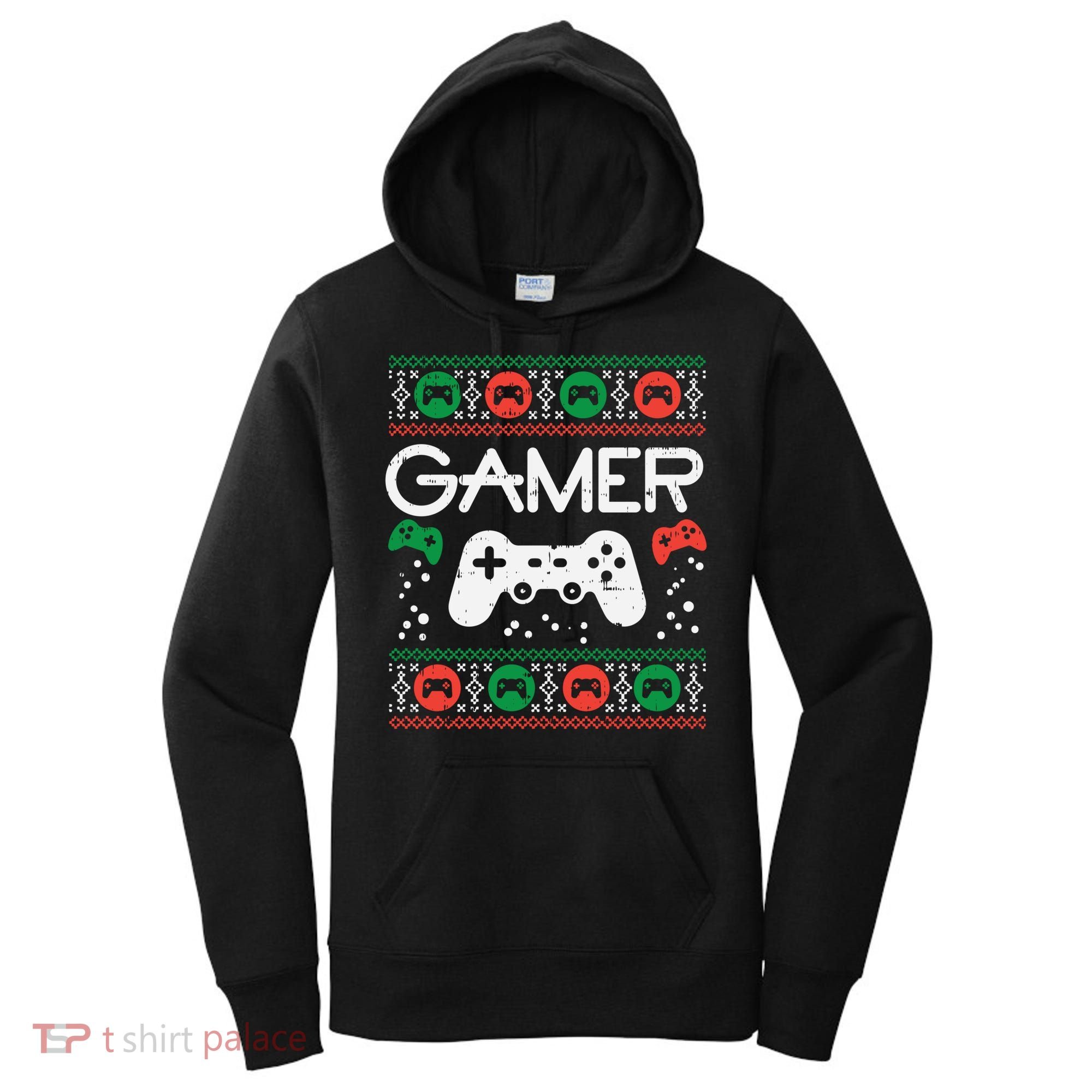 Gamer Ugly Christmas Sweater Retro Video Game Xmas Boys Gift Women's Hoodie