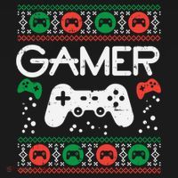 Gamer Ugly Christmas Sweater Retro Video Game Xmas Boys Gift Ornament thumb 1
