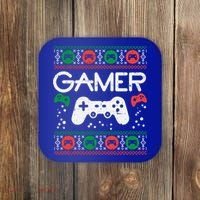 Gamer Ugly Christmas Sweater Retro Video Game Xmas Boys Gift Coaster thumb 0