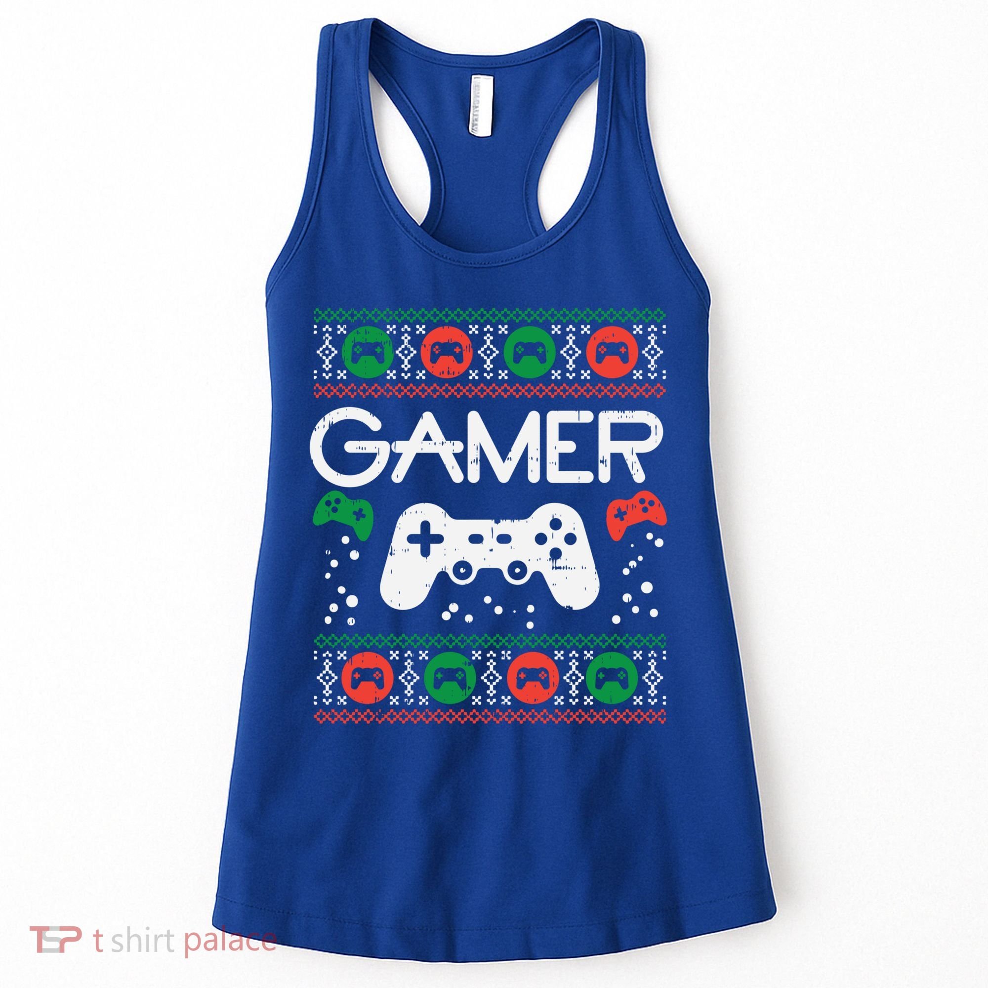 Gamer Ugly Christmas Sweater Retro Video Game Xmas Boys Gift Women's Tank Top