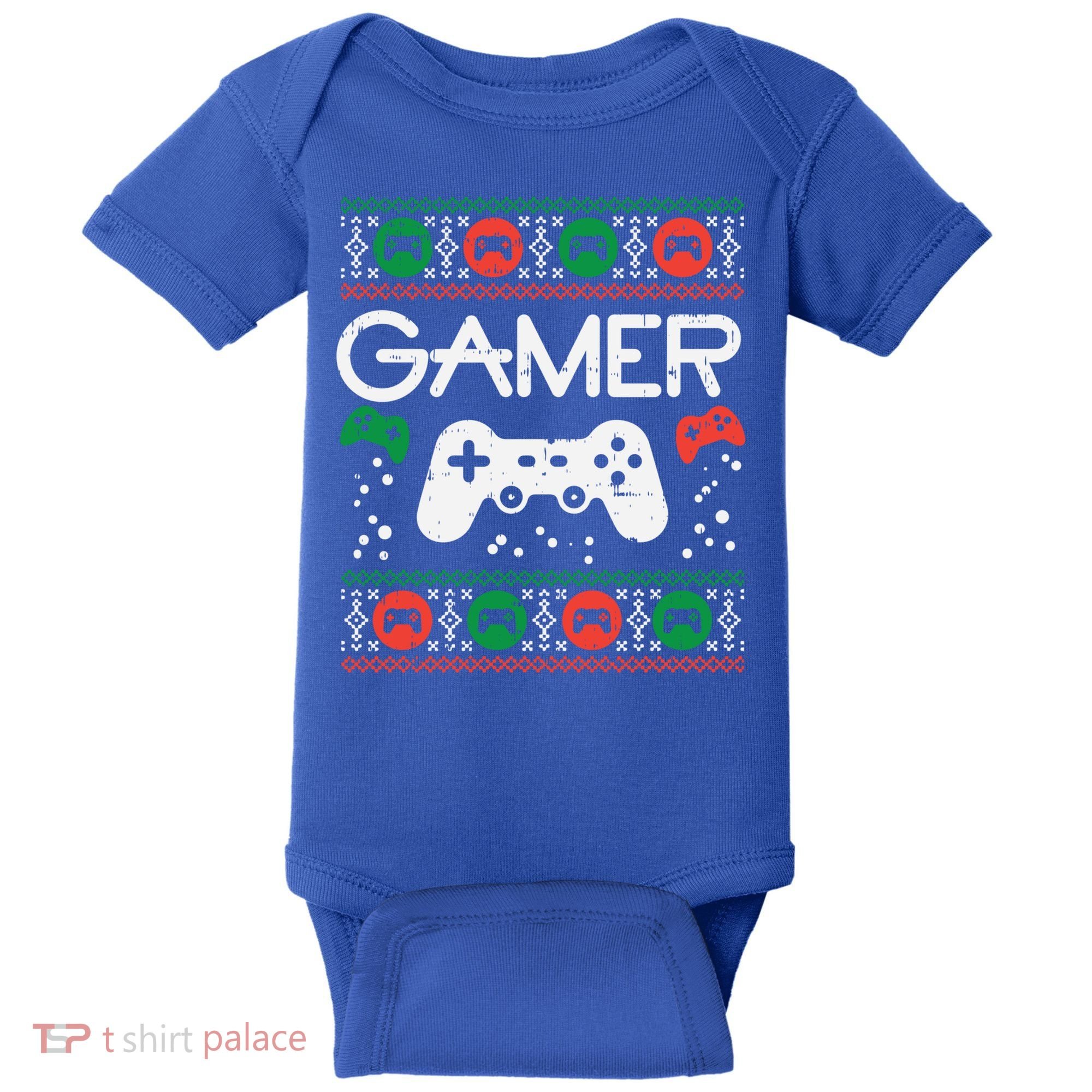 Gamer Ugly Christmas Sweater Retro Video Game Xmas Boys Gift Baby Bodysuit