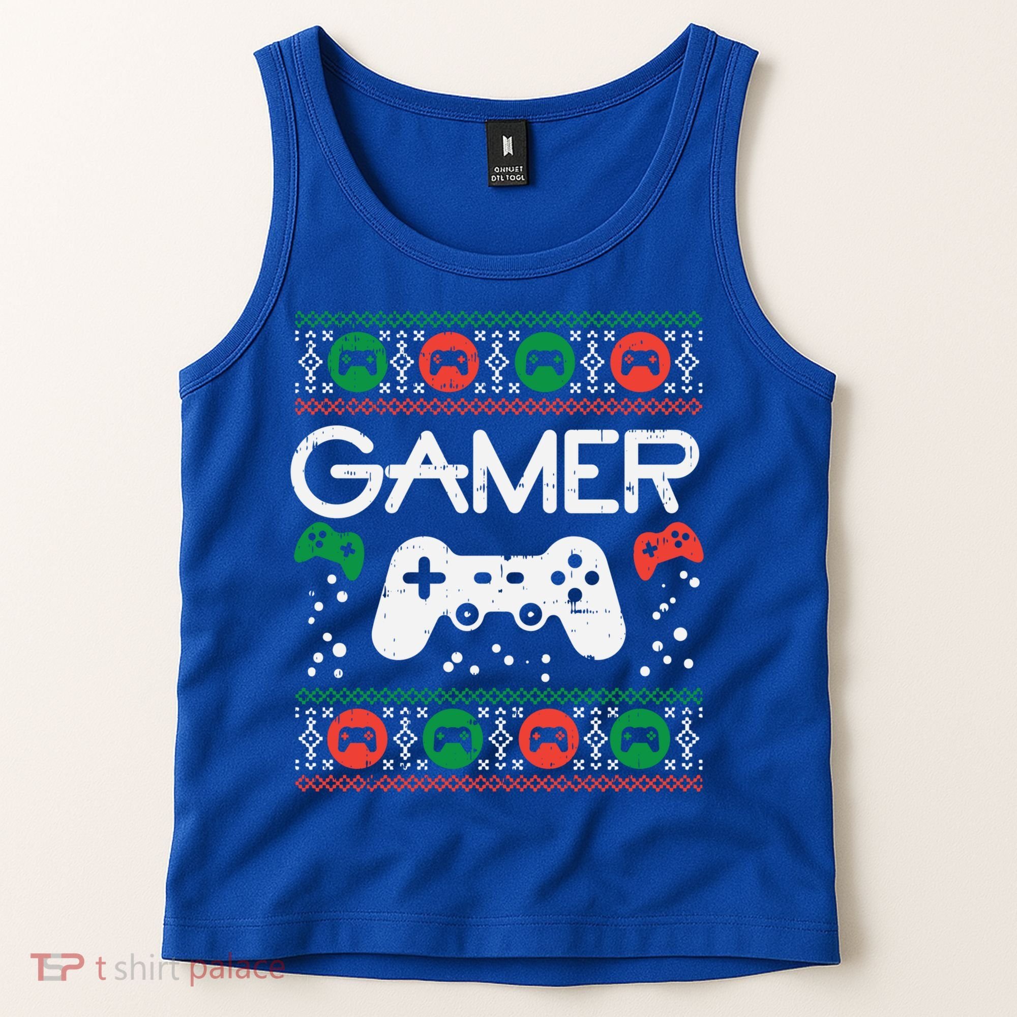 Gamer Ugly Christmas Sweater Retro Video Game Xmas Boys Gift Tank Top