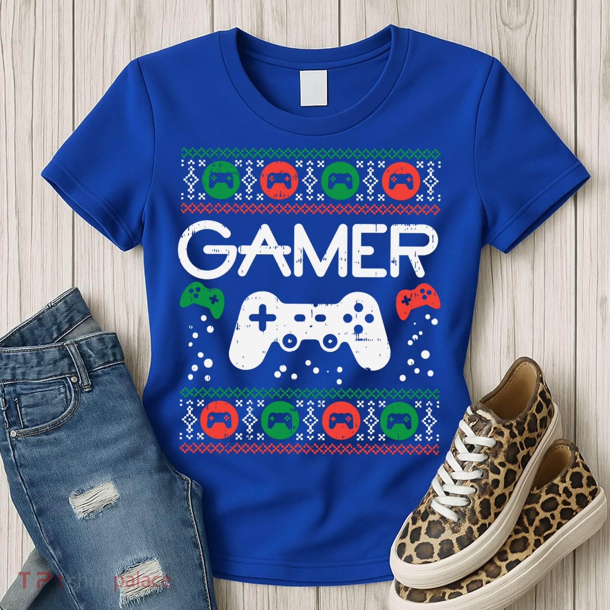 Gamer Ugly Christmas Sweater Retro Video Game Xmas Boys Gift Women's T-Shirt
