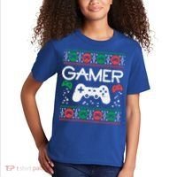 Gamer Ugly Christmas Sweater Retro Video Game Xmas Boys Gift Kids T-Shirt thumb 2