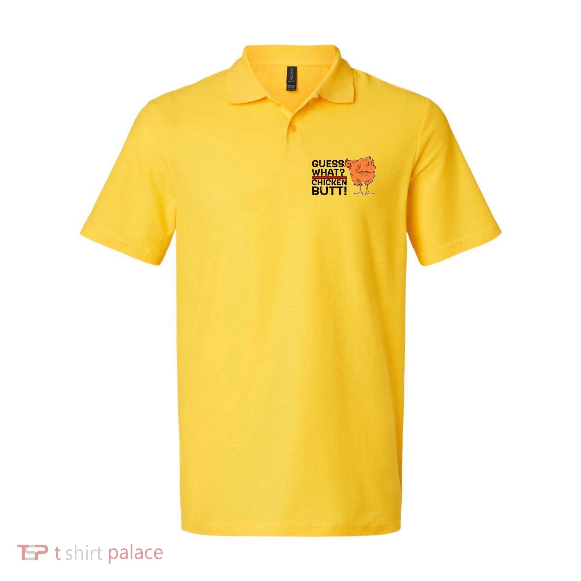 Guess What? Chicken Butt! Funny Joke Polo