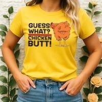 Guess What? Chicken Butt! Funny Joke Women's T-Shirt thumb 2