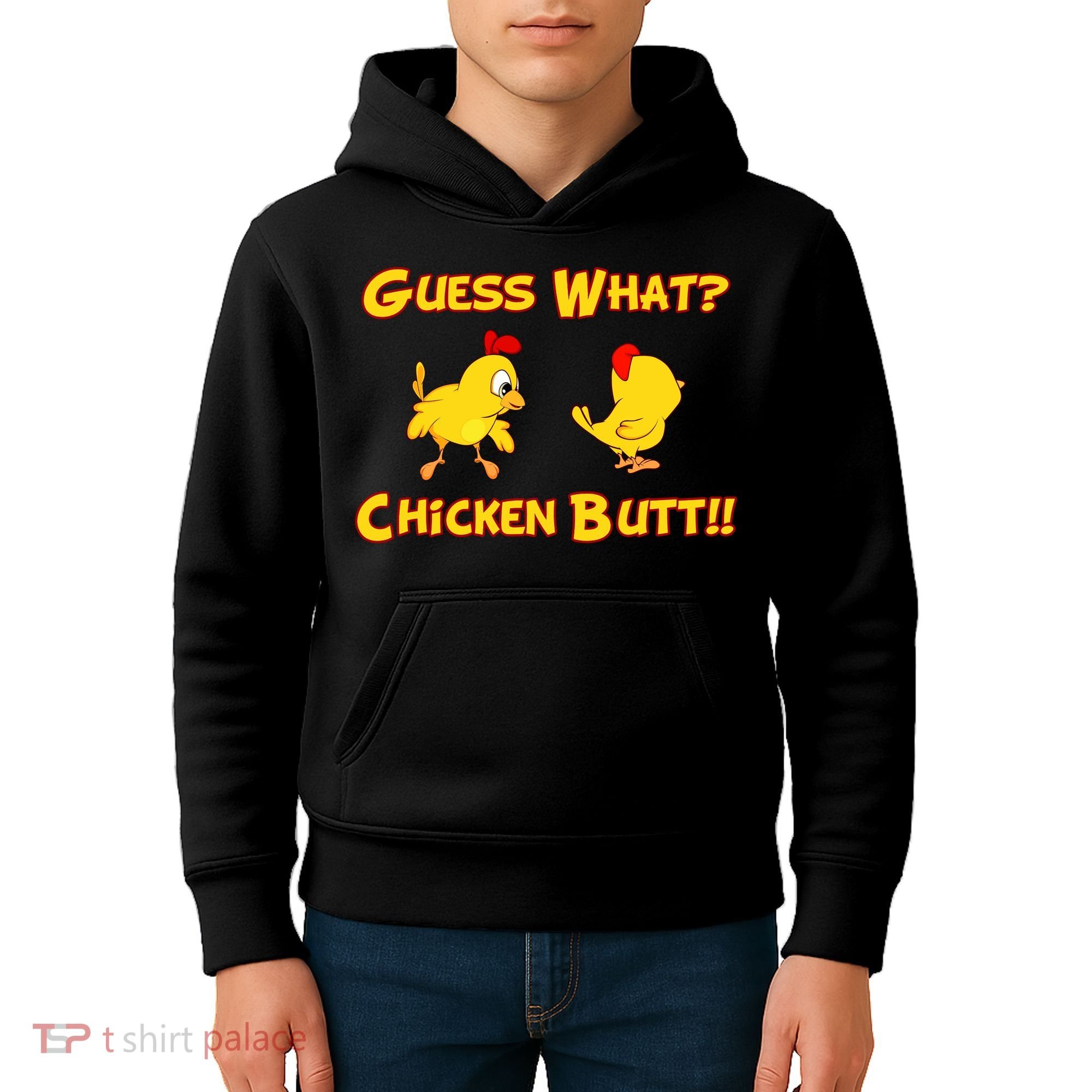 Guess What Chickenbutt? Chicken Graphic Butt Kids Hoodie