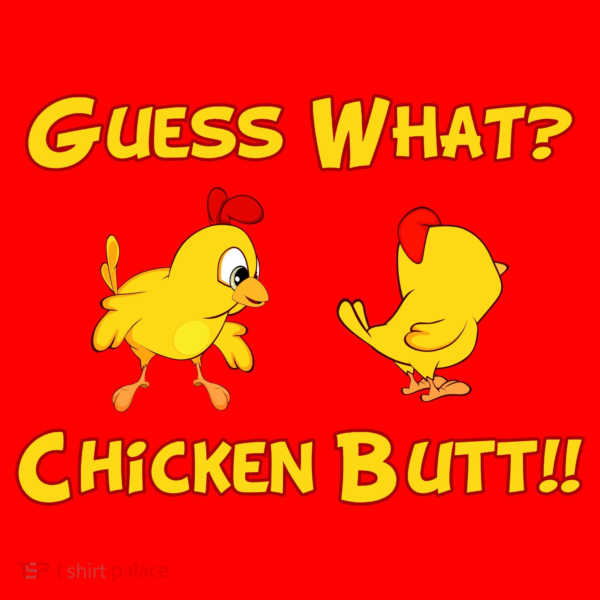 Guess What Chickenbutt? Chicken Graphic Butt Santa Hat