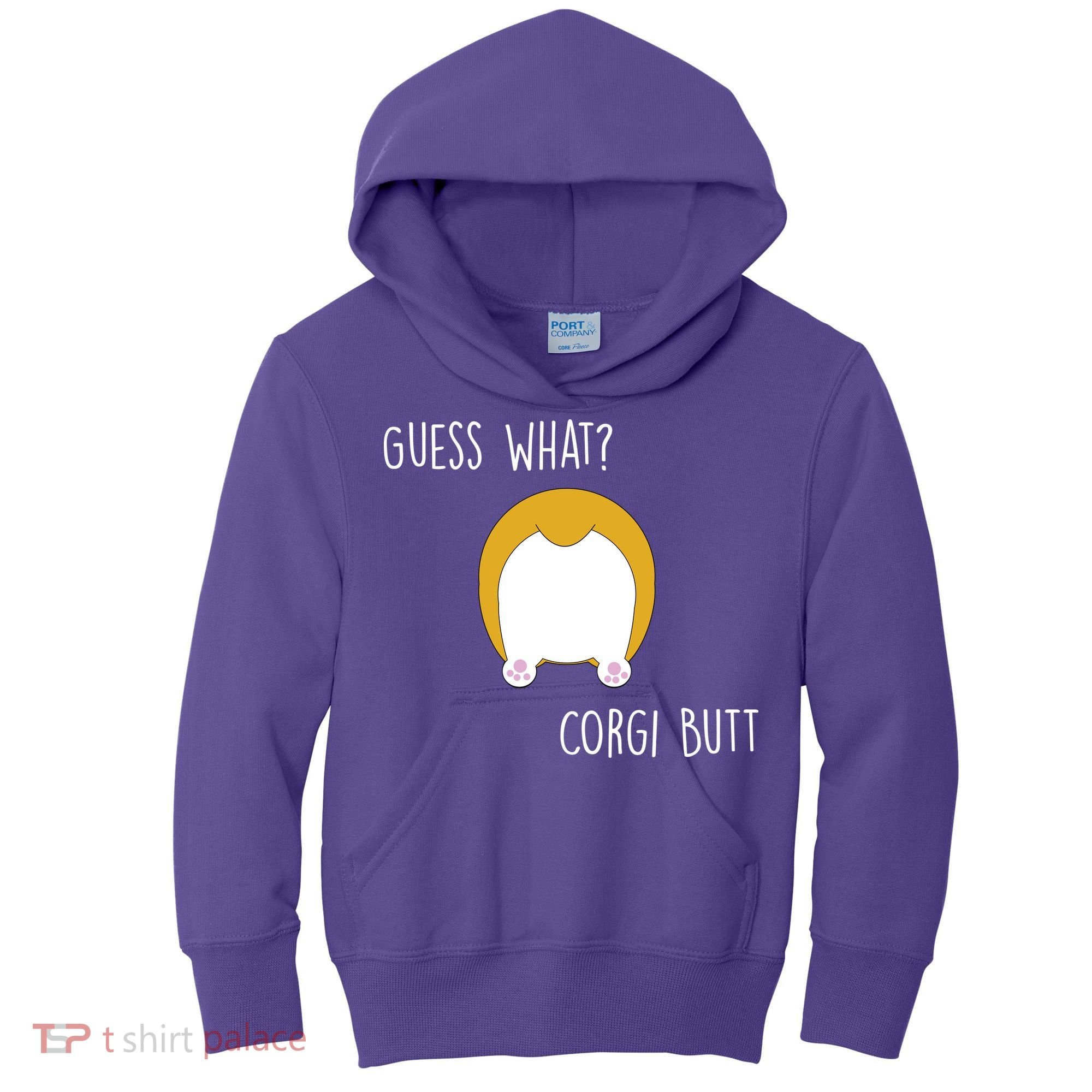 Guess What Corgi Butt Kids Hoodie