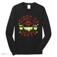 Giddy Up Funny Frogs Funny Western Country Long Sleeve Shirt thumb 0