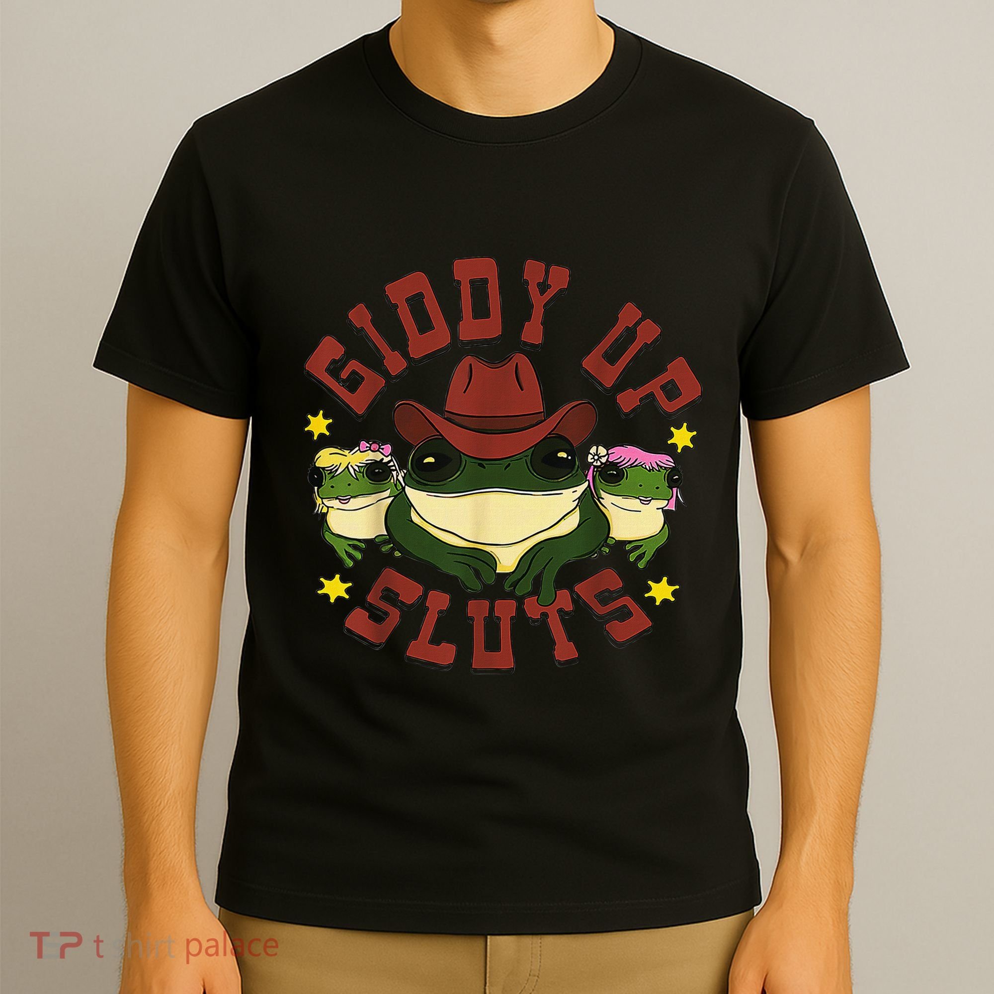 Giddy Up Funny Frogs Funny Western Country T-Shirt