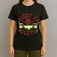 Giddy Up Funny Frogs Funny Western Country T-Shirt thumb 4