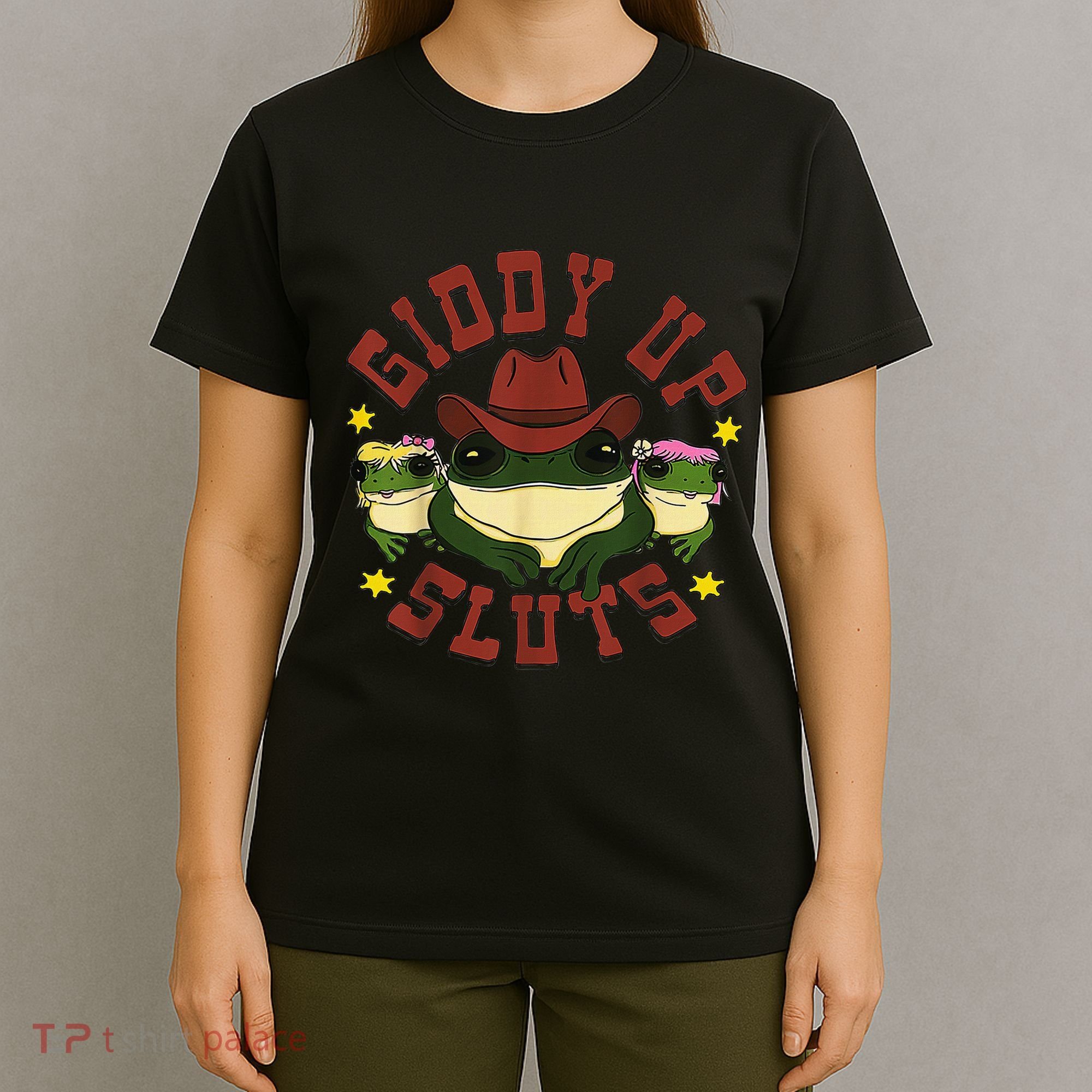 Giddy Up Funny Frogs Funny Western Country T-Shirt