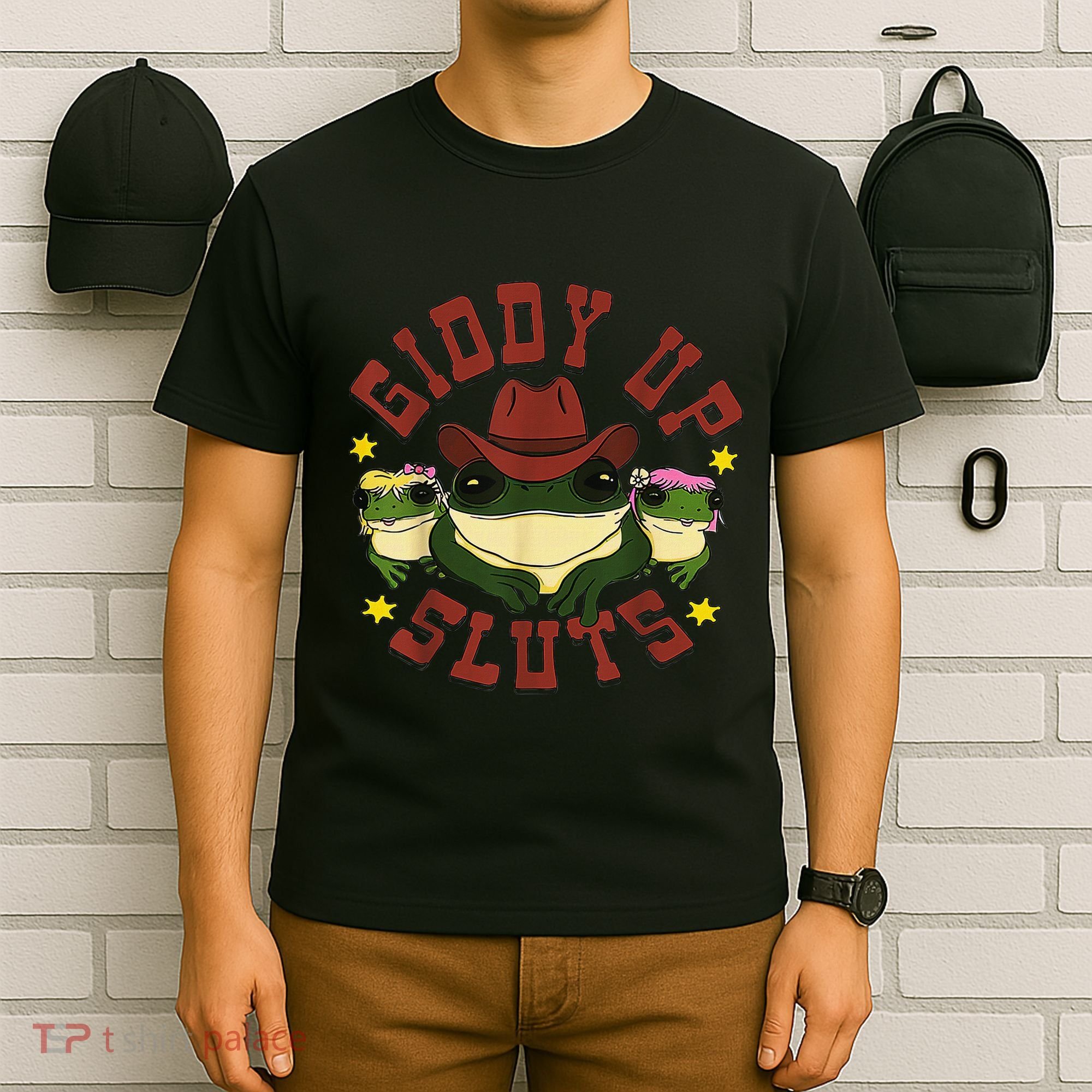 Giddy Up Funny Frogs Funny Western Country T-Shirt