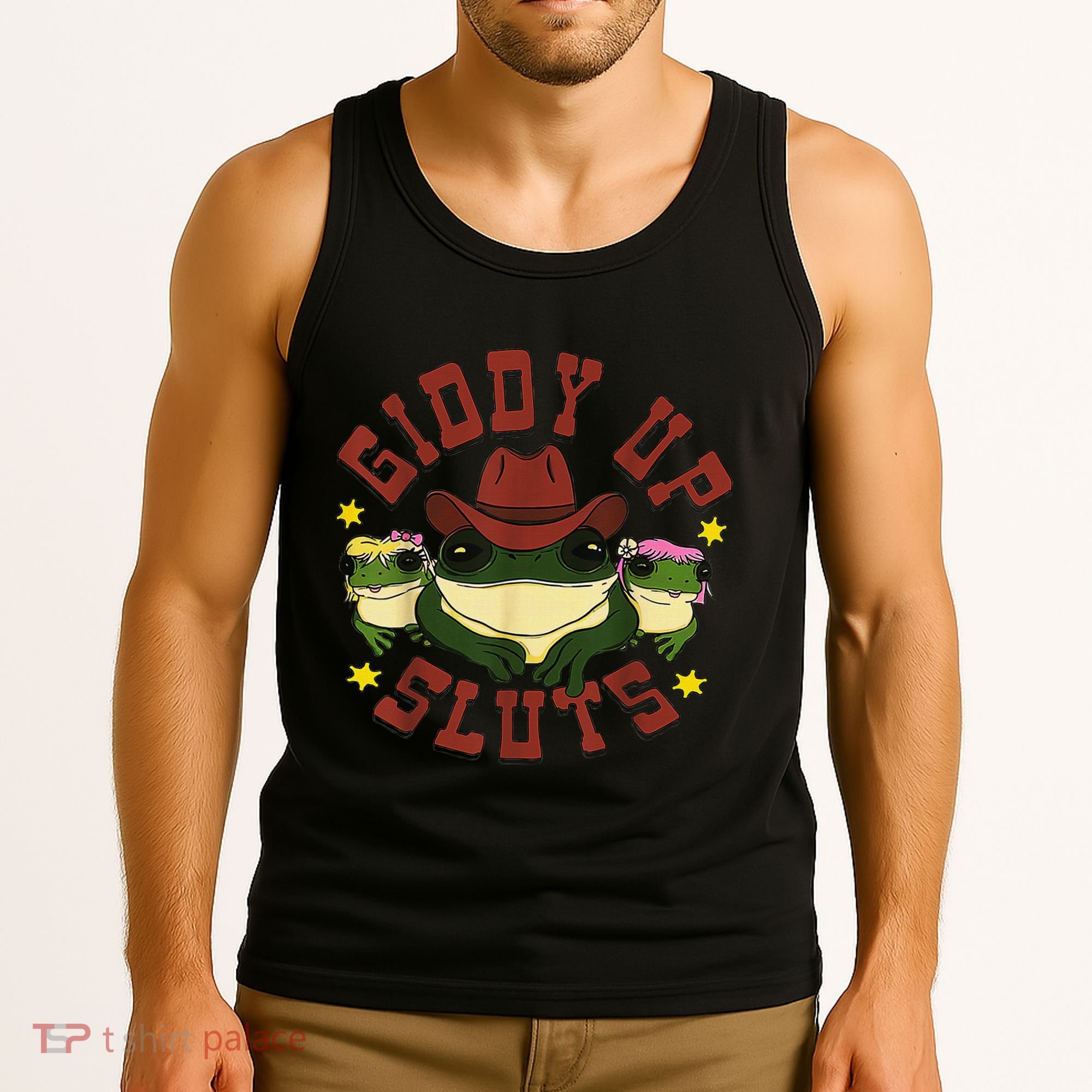 Giddy Up Funny Frogs Funny Western Country Tank Top