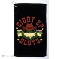 Giddy Up Funny Frogs Funny Western Country Golf Towel thumb 0