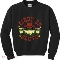 Giddy Up Funny Frogs Funny Western Country Kids Sweatshirt thumb 0