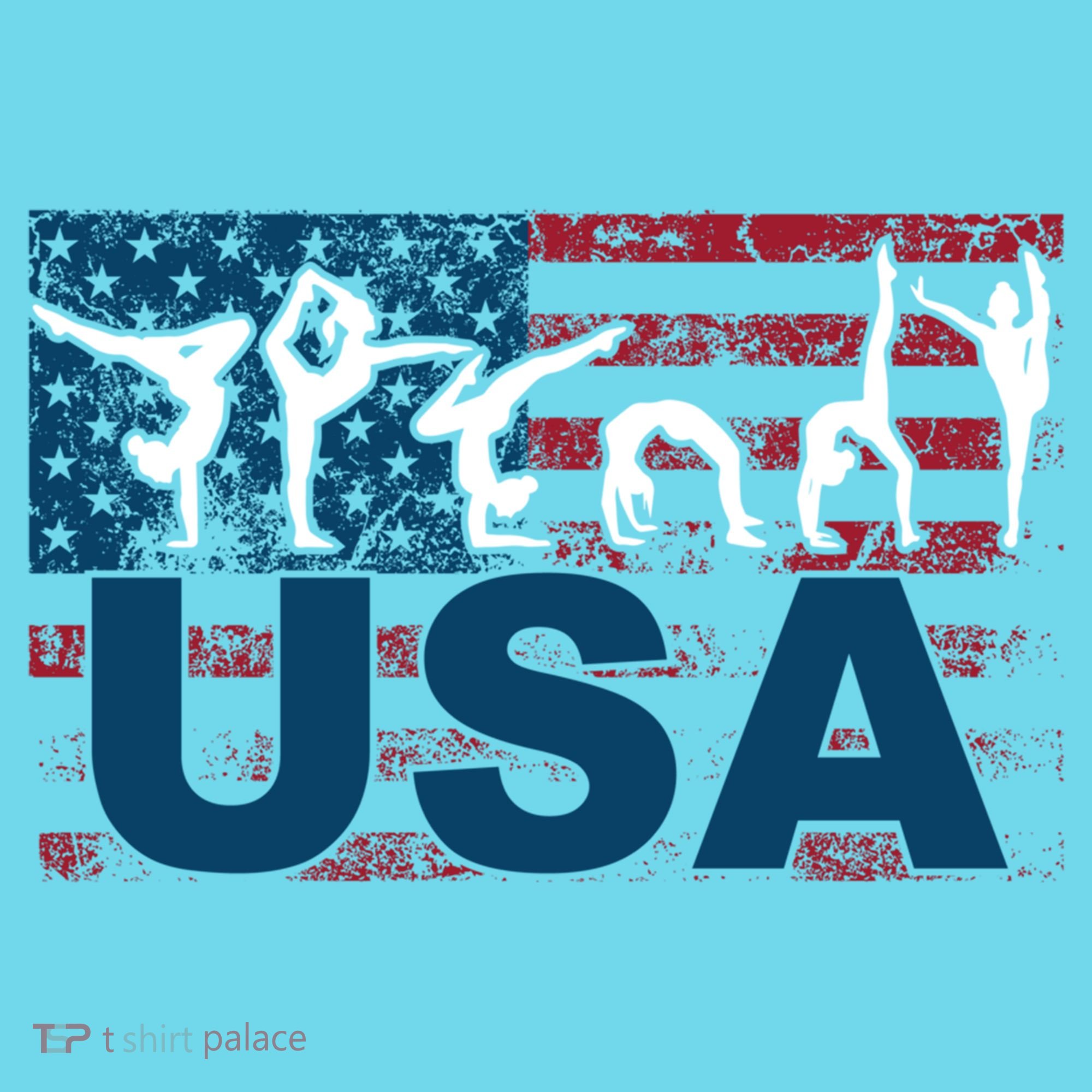 Gymnastics Usa Girl Patriotism Funny Sports Us American Gift Kids Long Sleeve Shirt