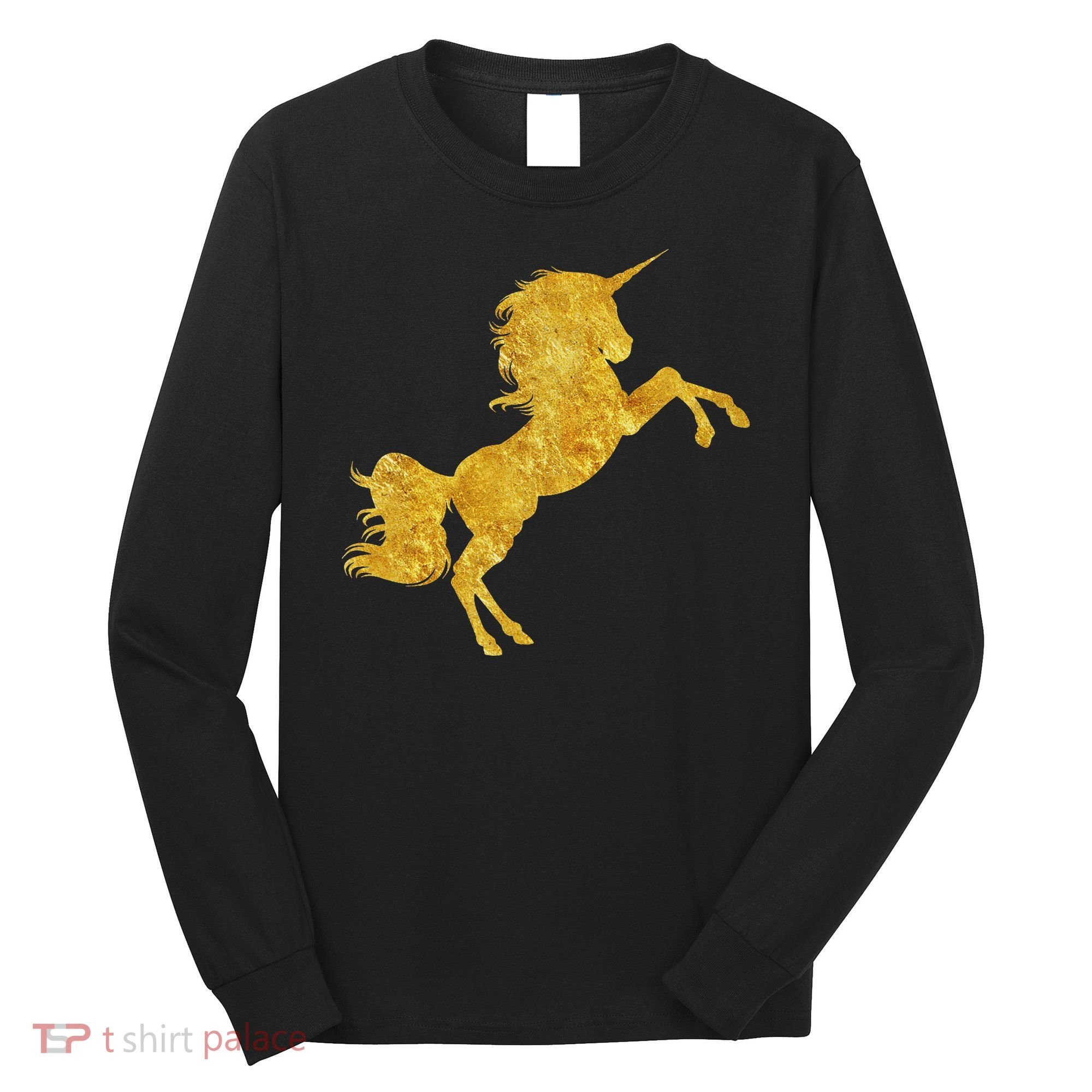 Gold Unicorn Gift Long Sleeve Shirt