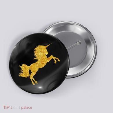 Gold Unicorn Gift Button