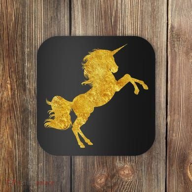 Gold Unicorn Gift Coaster