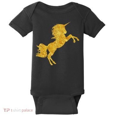 Gold Unicorn Gift Baby Bodysuit