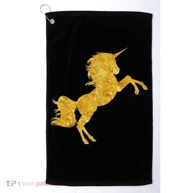 Gold Unicorn Gift Golf Towel