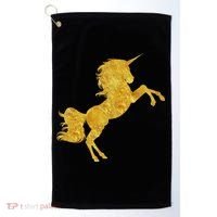 Gold Unicorn Gift Golf Towel thumb 0