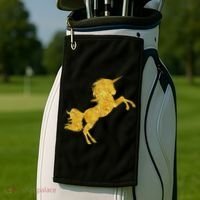 Gold Unicorn Gift Golf Towel thumb 2